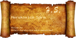 Herskovics Sára névjegykártya